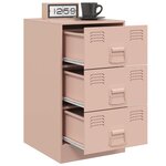 vidaXL Table de chevet rose 34 5x39x62 cm acier