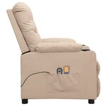 vidaXL Fauteuil électrique de massage Crème Tissu