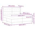 Lit box spring vidaXL avec matelas Noir 200x200 cm en Velours