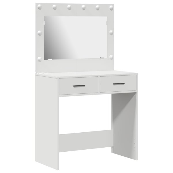 vidaXL Table de vanité avec lumières LED - Blanc  78 5 x 41 x 135 cm