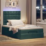 vidaXL Cadre de lit ottoman avec matelas vert foncé 120x190 cm velours