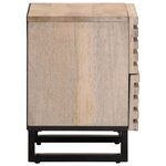 vidaXL Table de chevet 40x34x46 cm bois de manguier massif blanchi