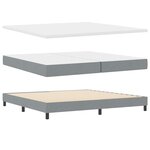 vidaXL Lit à ressorts avec matelas Gris clair 200 x 200 cm tissu