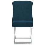 vidaXL Chaises à manger lot de 2 bleu 53x52x98 cm velours et inox