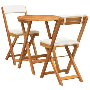 vidaXL Ensemble bistro de jardin 3 Pièces Marron Bois d'acacia massif