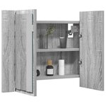 vidaXL Armoire à miroir LED Sonoma gris 60x12x45 cm Bois d'ingénierie