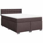 vidaXL Sommier à lattes de lit avec matelas Marron foncé 140x190 cm