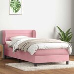 vidaXL Sommier à lattes de lit avec matelas rose 90x210 cm velours