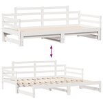 vidaXL Lit de jour avec gigogne et tiroirs sans matelas blanc 90x190cm