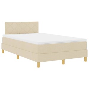 vidaXL Lit à ressorts avec matelas Crème 120 x 190 cm tissu