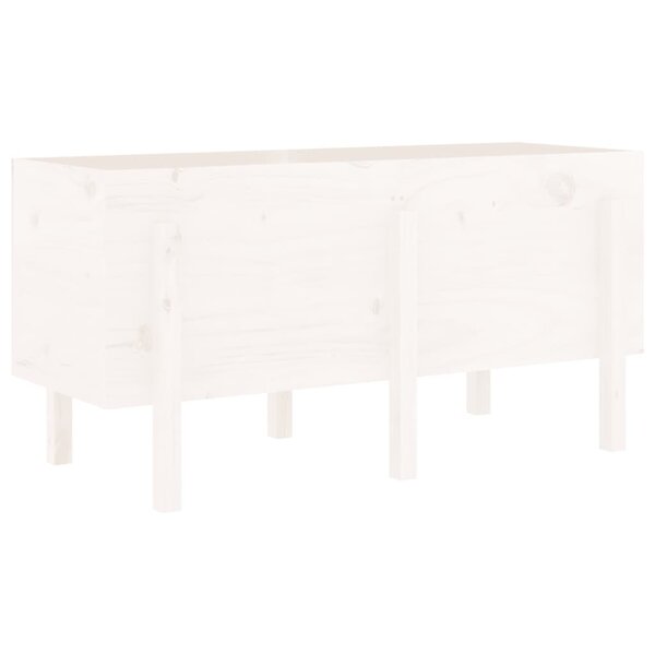 vidaXL Lit surélevé de jardin blanc 121x50x57 cm bois de pin massif