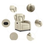 vidaXL Fauteuil inclinable Crème Similicuir