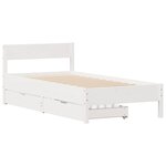 vidaXL Cadre de lit sans matelas blanc 90x190 cm bois de pin massif