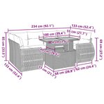 vidaXL Salon de jardin avec coussins 7 Pièces beige résine tressée