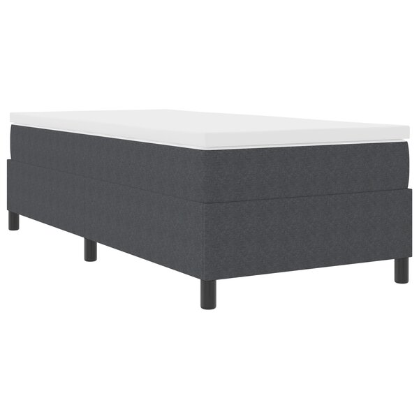 vidaXL Lit Box Spring avec Matelas Gris Foncé  90 x 200 cm  Tissu Cordon