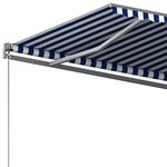 vidaXL Auvent automatique sur pied 400x300 cm Bleu et blanc