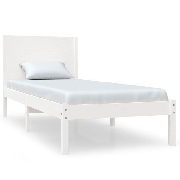 vidaXL Cadre de lit Blanc Bois de pin massif 100x200 cm