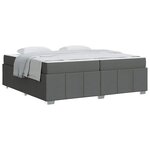 vidaXL Cadre de lit avec matelas Gris foncé 200 x 200 cm tissu
