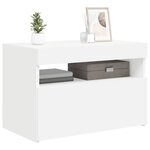 vidaXL Meuble TV avec lumières LED blanc 60x35x40 cm