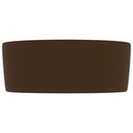 vidaXL Lavabo rond de luxe Marron foncé mat 40x15 cm Céramique