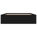 vidaXL Cadre de lit noir 135x190 cm double