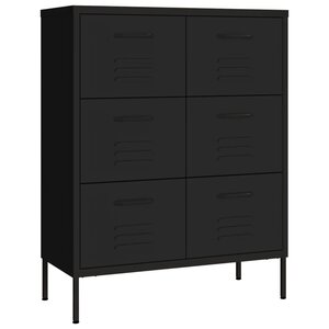 vidaXL Armoire à tiroirs Noir 80x35x101 5 cm Acier