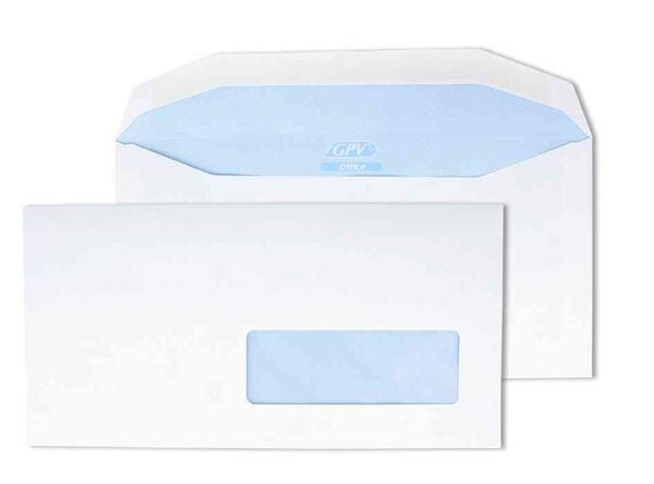 Boite de 1000 enveloppes patte trapèze blanches C6/C5 115x229 80 g gommées GPV
