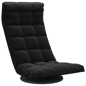 vidaXL Chaise de sol pivotante Noir Velours