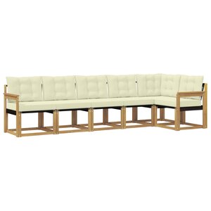 vidaXL Ensemble de canapés d'extérieur 6 Pièces Blanc et crème
