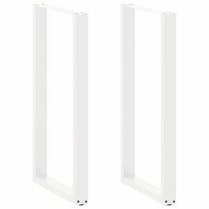 vidaXL Pieds de table de bar en U 2 pièces blanc 60 x (110-111) cm acier