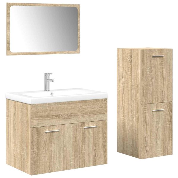 vidaXL Ensemble de meubles de salle de bain 4 Pièces chêne sonoma