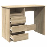 vidaXL Bureau chêne sonoma 102x50x75 cm bois d'ingénierie