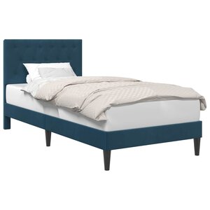vidaXL Cadre de lit avec tête de lit Bleu 100 x 200 cm Velours