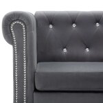 vidaXL Canapé à 3 places Revêtement en velours 199 x 75 x 72 cm Gris