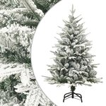 vidaXL Arbre de Noël artificiel LED et flocons de neige 120 cm PVC PE