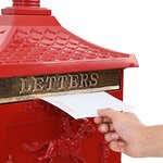vidaXL Boîte aux Lettres Debout avec porte Rouge 42 5 x 29 5 x 117 cm