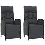 vidaXL Mobilier à dîner de jardin 9Pièces et coussins noir résine tressée