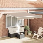 vidaXL Auvent Rétractable Beige 300 x 250 cm Polyester et métal