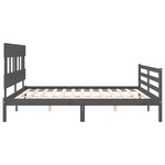 vidaXL Cadre de lit sans matelas gris 200x200 cm bois massif