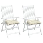 vidaXL Coussins de chaise lot de 2 blanc crème 40x40x7 cm tissu oxford