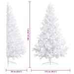vidaXL Demi-arbre de Noël artificiel pré-éclairé et boules blanc 180cm