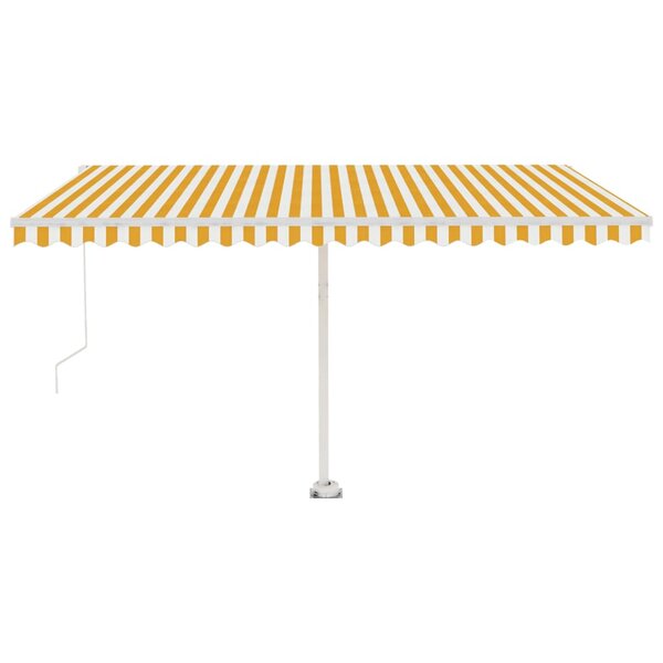 vidaXL Auvent manuel rétractable sur pied 400x350 cm Jaune/Blanc