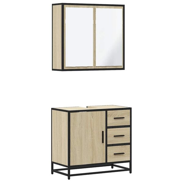vidaXL Ensemble de meubles de salle de bain 2 Pièces chêne sonoma