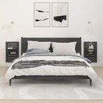 vidaXL Étagères de chevet murales 2 Pièces Gris Bois de pin massif