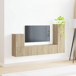 vidaXL Ensemble meuble TV 3 Pièces Chêne Sonoma Bois d'ingénierie