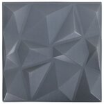 vidaXL Panneaux muraux 3D 12 Pièces 50x50 cm gris diamant 3 m²