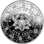 Monnaie ARIES Aquarelle Zodiac 1 Oz Argent 5 Cedis Ghana 2026 (PRÉCOMMANDE)