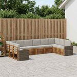 vidaXL Ensemble de canapés d'extérieur 10 Pièces Naturel et gris clair