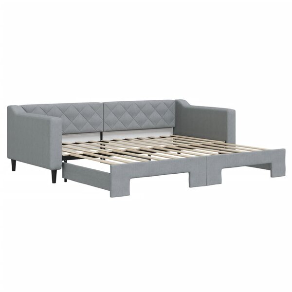 vidaXL Lit de jour avec gigogne sans matelas gris clair 90x200 cm
