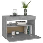 vidaXL Table de chevet avec lumières LED gris béton 60x35x40 cm